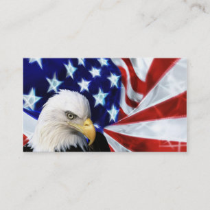 Amerikaanse Bald Eagle en Visitekaartjes met vlag