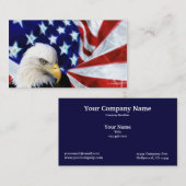 Amerikaanse Bald Eagle en Visitekaartjes met vlag (Voorkant / Achterkant)