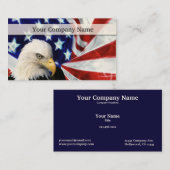 Amerikaanse Bald Eagle en Visitekaartjes met vlag (Voorkant / Achterkant)