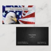 Amerikaanse Bald Eagle en Visitekaartjes met vlag (Voorkant / Achterkant)