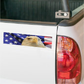 Amerikaanse Bald Eagle en vlag Bumpersticker (Op Truck)
