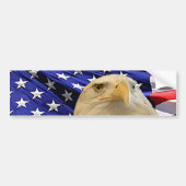 Amerikaanse Bald Eagle en vlag Bumpersticker (Voorkant)