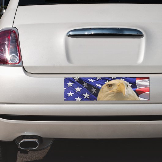Amerikaanse Bald Eagle en vlag Bumpersticker