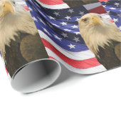 Amerikaanse Bald Eagle en vlag Cadeaupapier (Rol Hoek)