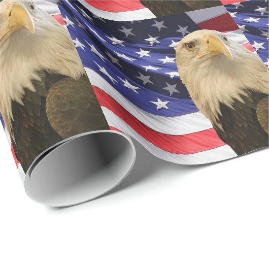 Amerikaanse Bald Eagle en vlag Cadeaupapier (Rol Hoek)