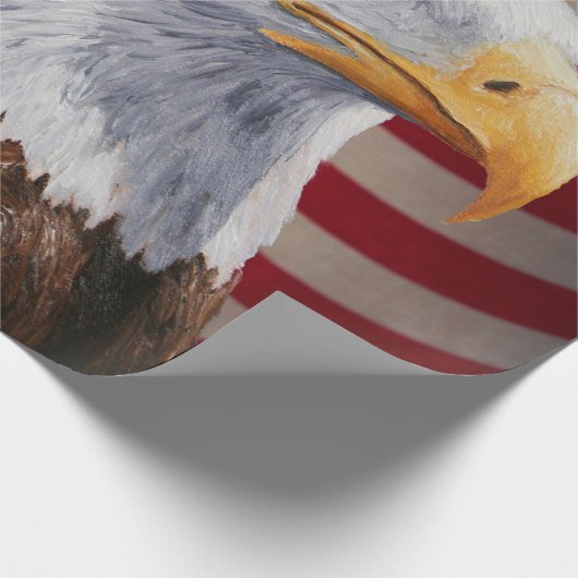 Amerikaanse Bald Eagle en vlag Cadeaupapier (Hoek)