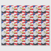 Amerikaanse Bald Eagle en vlag Cadeaupapier (Vlak)