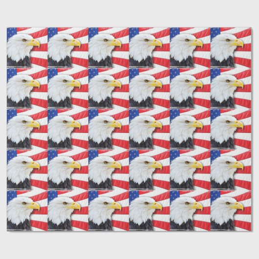Amerikaanse Bald Eagle en vlag Cadeaupapier (Vlak)