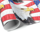 Amerikaanse Bald Eagle en vlag Cadeaupapier (Rol Hoek)