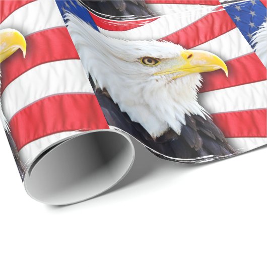 Amerikaanse Bald Eagle en vlag Cadeaupapier (Rol Hoek)