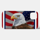 Amerikaanse Bald Eagle en vlag Case-Mate iPhone Case (Achterkant (horizontaal))