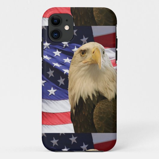 Amerikaanse Bald Eagle en vlag Case-Mate iPhone Case (Achterkant)