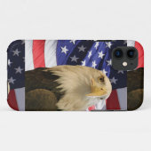 Amerikaanse Bald Eagle en vlag Case-Mate iPhone Case (Achterkant (horizontaal))