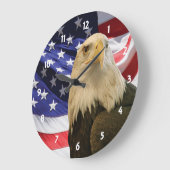 Amerikaanse Bald Eagle en vlag Grote Klok (Hoek)