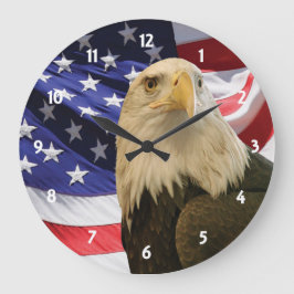 Amerikaanse Bald Eagle en vlag Grote Klok
