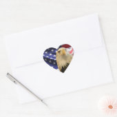 Amerikaanse Bald Eagle en vlag Hart Sticker (Envelop)