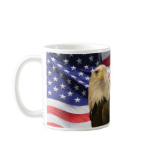 Amerikaanse Bald Eagle en vlag