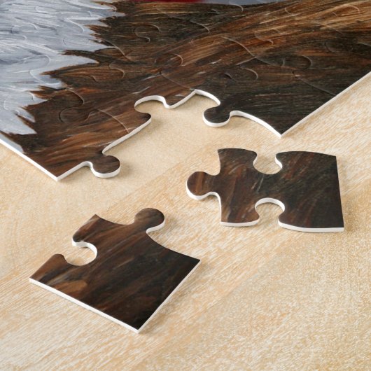 Amerikaanse Bald Eagle en vlag Legpuzzel (Zijkant)