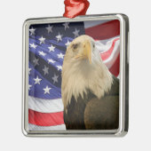 Amerikaanse Bald Eagle en vlag Metalen Ornament (Links)
