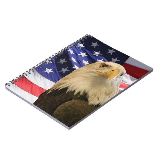 Amerikaanse Bald Eagle en vlag Notitieboek (Linkerzijde)