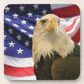 Amerikaanse Bald Eagle en vlag Onderzetter (Voorkant)