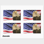 Amerikaanse Bald Eagle en vlag Rechthoekige Sticker (Vel)