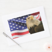 Amerikaanse Bald Eagle en vlag Rechthoekige Sticker (Envelop)