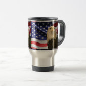 Amerikaanse Bald Eagle en vlag Reisbeker (Voorkant rechts)
