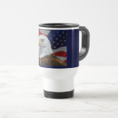 Amerikaanse Bald Eagle en vlag Reisbeker (Voorkant rechts)