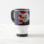 Amerikaanse Bald Eagle en vlag Reisbeker (Voorkant links)