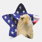 Amerikaanse Bald Eagle en vlag Ster Sticker (Voorkant)