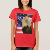 Amerikaanse Bald Eagle en vlag T-shirt (Voorkant)