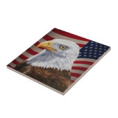 Amerikaanse Bald Eagle en vlag Tegeltje (Zijkant)