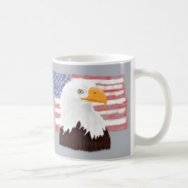 Amerikaanse Bald Eagle en vlag - transparant op gr Koffiemok