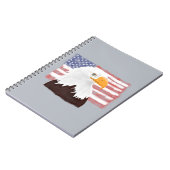 Amerikaanse Bald Eagle en vlag - transparant op gr Notitieboek (Linkerzijde)