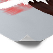 Amerikaanse Bald Eagle en vlag - transparant op gr Poster (Hoek)