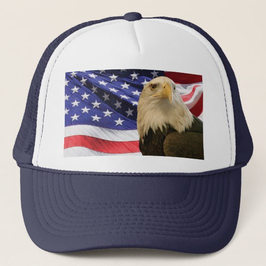 Amerikaanse Bald Eagle en vlag Trucker Pet (Voorkant)