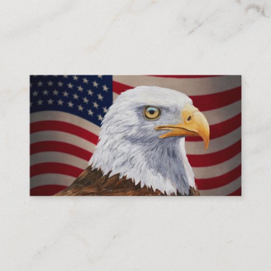 Amerikaanse Bald Eagle en vlag Visitekaartje (Voorkant)