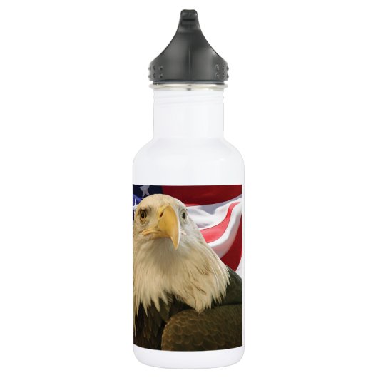 Amerikaanse Bald Eagle en vlag Waterfles (Rechts)