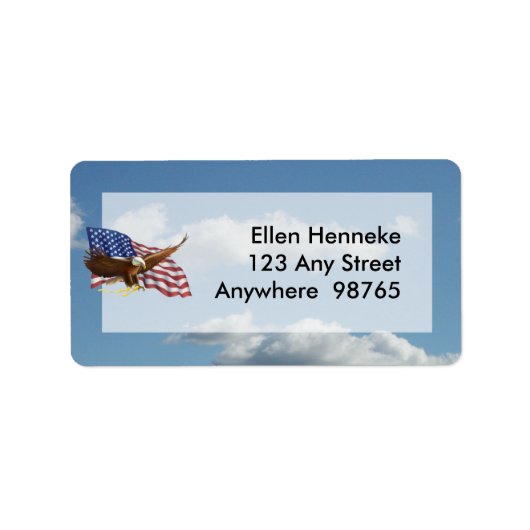 Amerikaanse Bald Eagle Etiket (Voorkant)