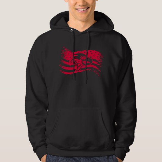 Amerikaanse Bald Eagle Eyes USA Flag Patriotic Man Hoodie (Voorkant)
