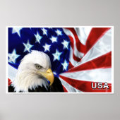Amerikaanse Bald Eagle Flag Poster (Voorkant)