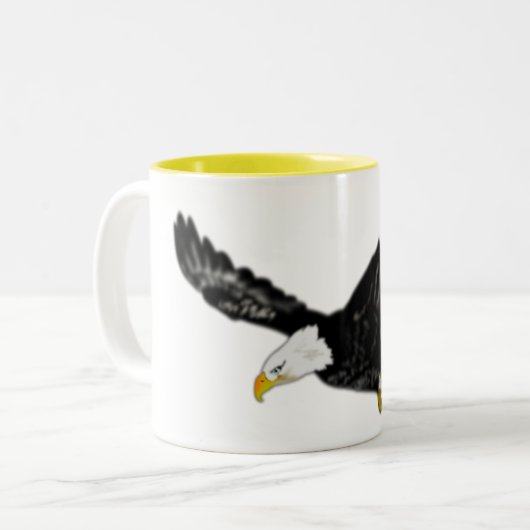Amerikaanse Bald Eagle Flying Coffee Mok (Voorkant links)