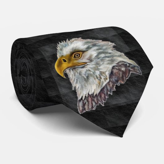 Amerikaanse Bald Eagle Illustration Stropdas (Opgerold)