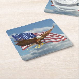 Amerikaanse Bald Eagle Kartonnen Onderzetters