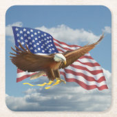Amerikaanse Bald Eagle Kartonnen Onderzetters (Voorkant)