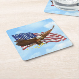 Amerikaanse Bald Eagle Kartonnen Onderzetters