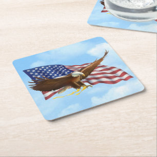 Amerikaanse Bald Eagle Kartonnen Onderzetters
