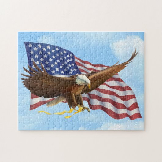 Amerikaanse Bald Eagle Legpuzzel (Horizontaal)