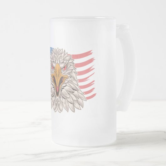 Amerikaanse Bald Eagle Matglas Bierpul (Voorkant rechts)